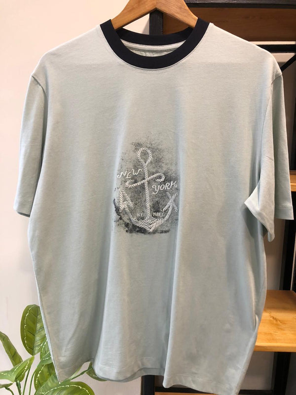 ARMANI EXCHANGE ANCHOR-PRINT COTTON T-SHIRT